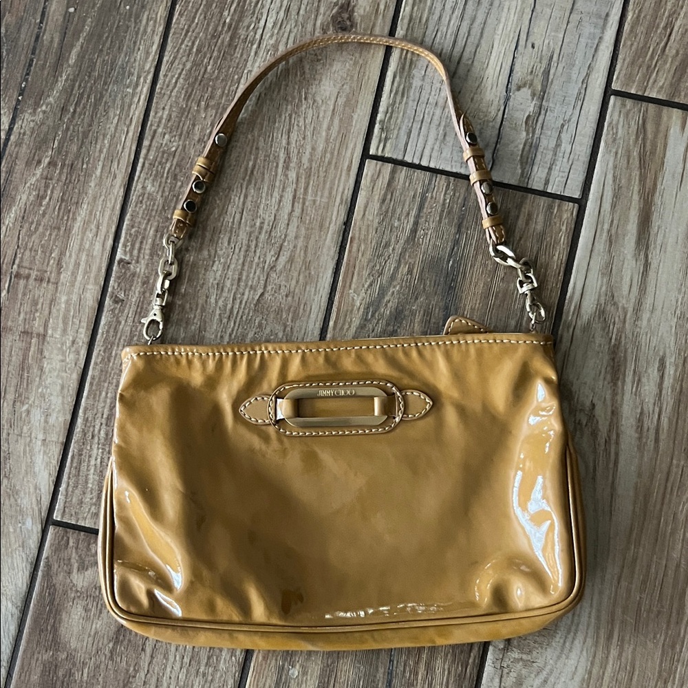 Jimmy Choo Glossy Mustard Shoulder Bag
